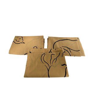 Set of 3 Standard Pillowcases tan black Cats Kitten Kittys